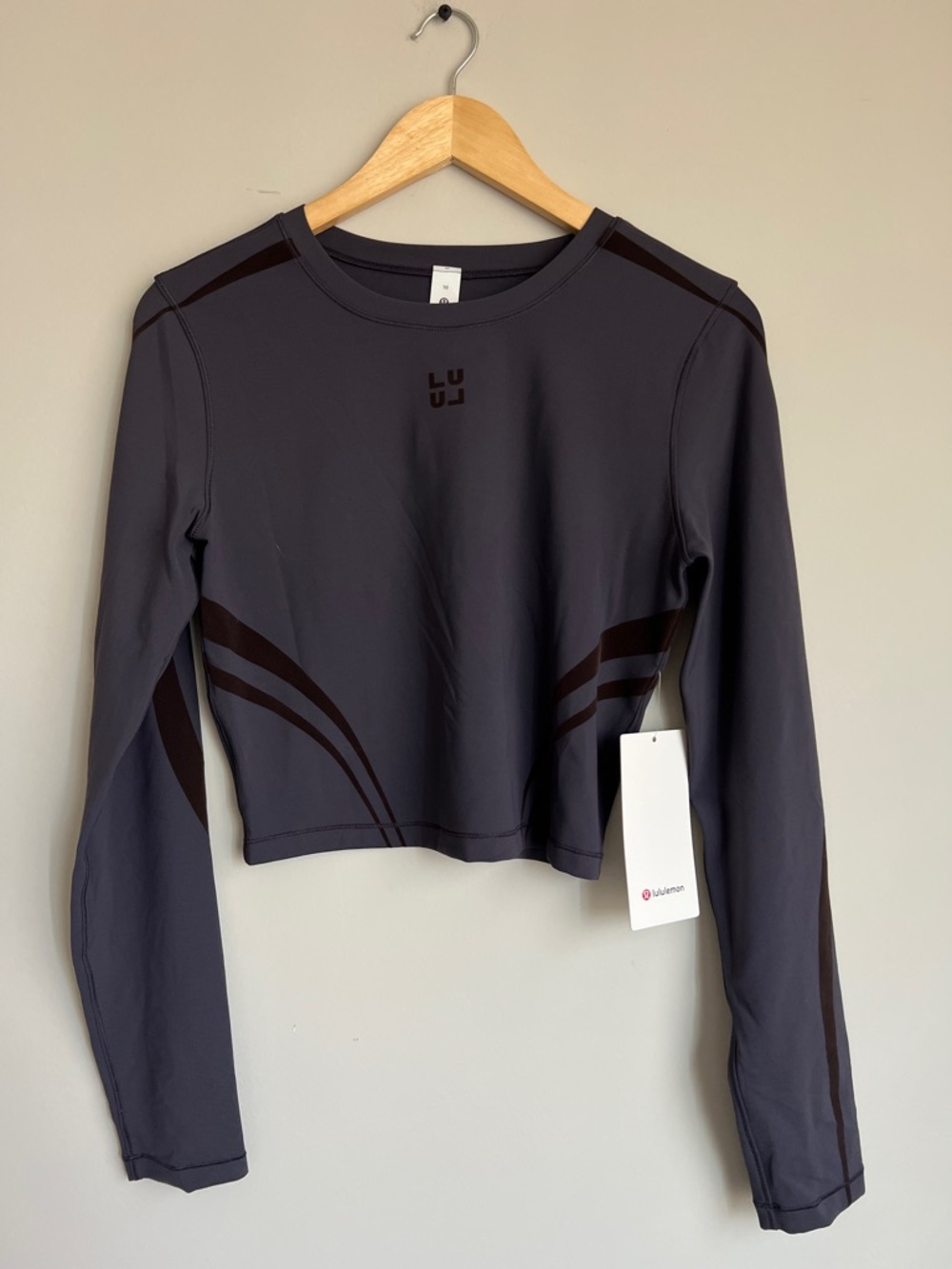 Lululemon Wunder Train Cropped Long Sleeve - Purple (Size 10) Medium/Large